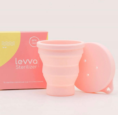 استریلایزر کاپ قاعدگی رنگ صورتی همراه جعبه اش